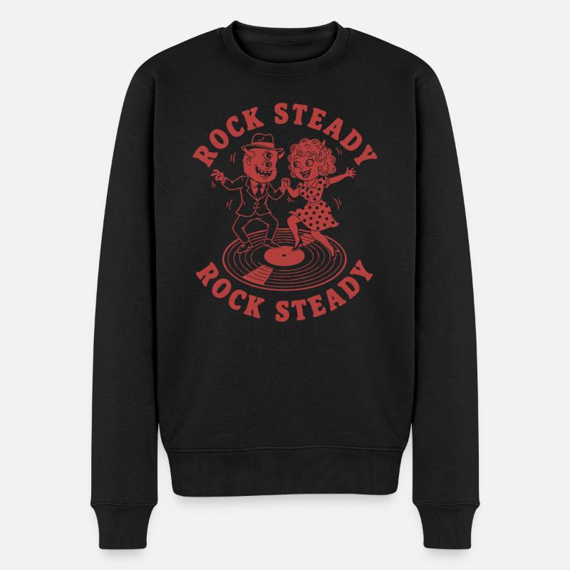 Couple de danse rock steady sur vinyle - Pull Premium bio Homme - noir