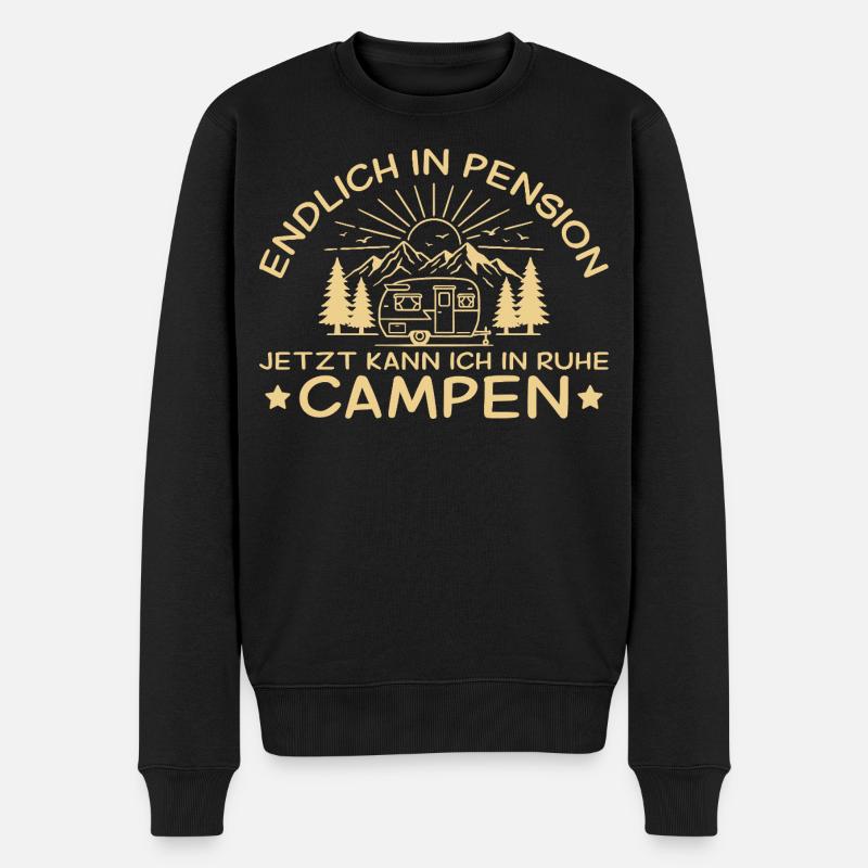 Pension Wohnwagen Camping Ruhestand - Männer Premium Bio Pullover - Schwarz