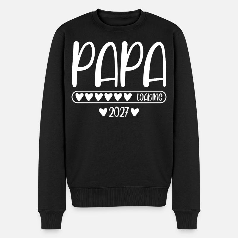 Papa 2027 loading - Männer Premium Bio Pullover - Schwarz