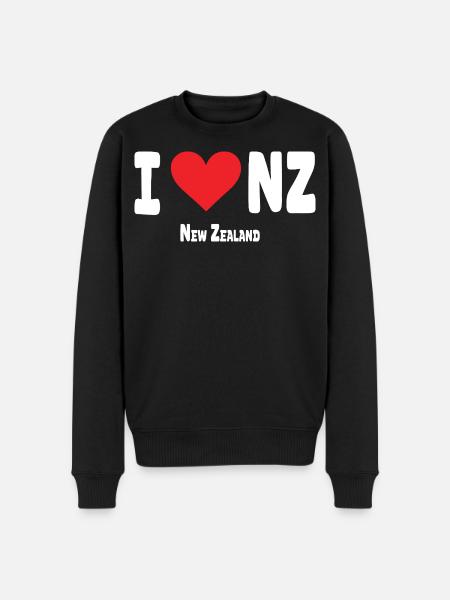 Ich liebe Neuseeland - Männer Premium Bio Pullover - Schwarz