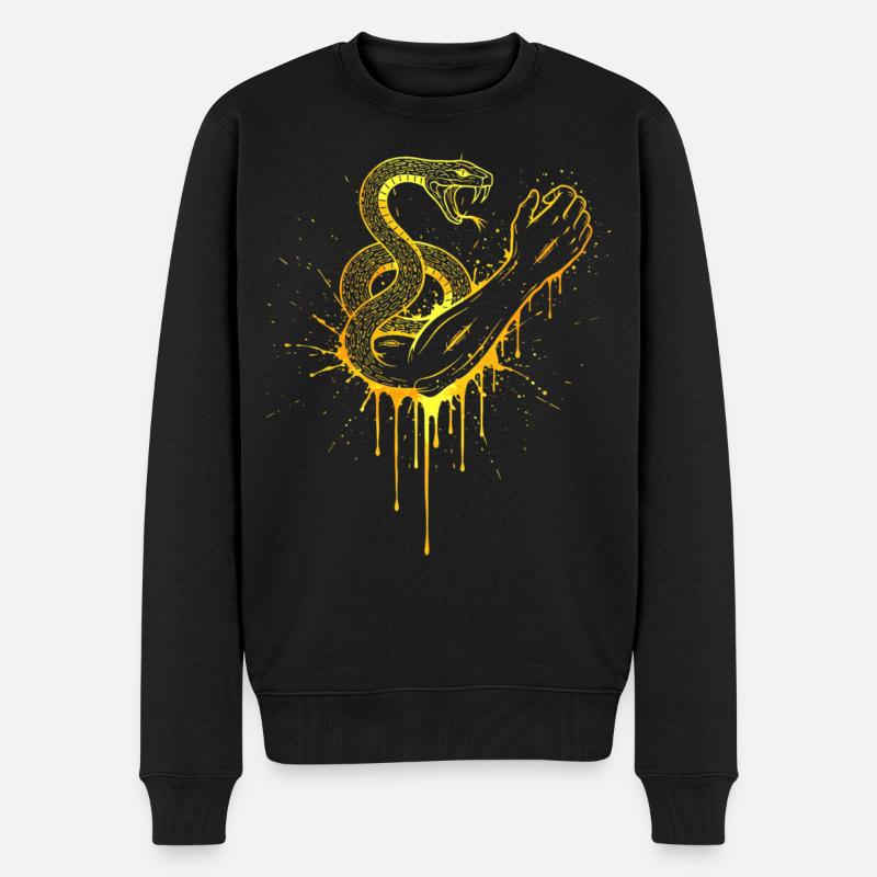 Snake Catcher Gold - Männer Premium Bio Pullover - Schwarz