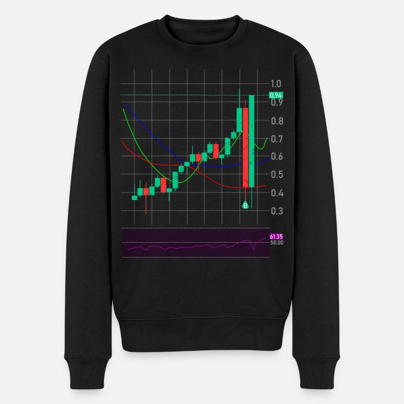Trading Börse Krypto Aktien - Männer Premium Bio Pullover - Schwarz