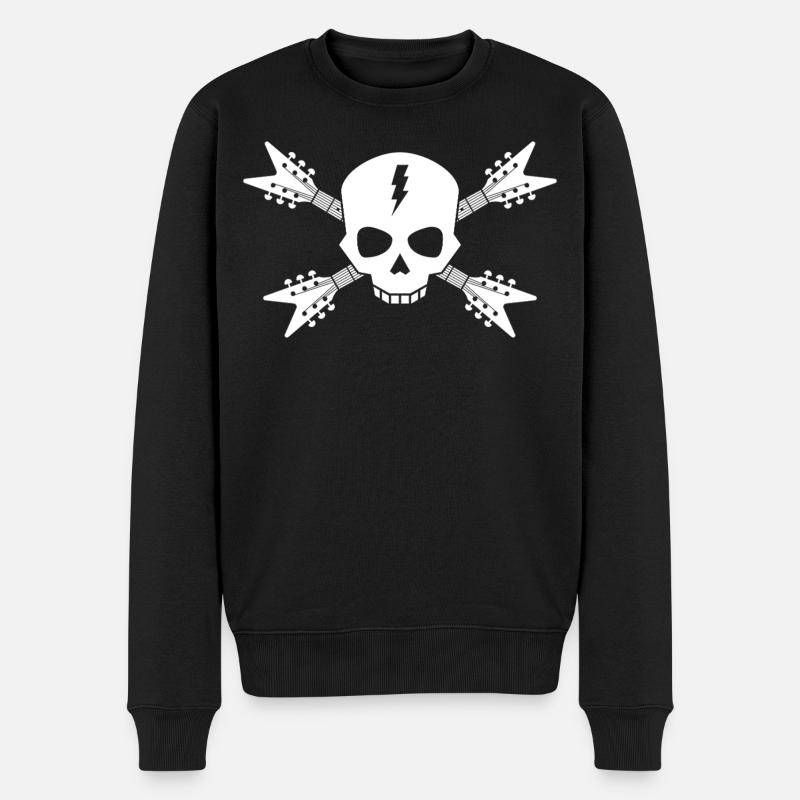 Guitares Skull et Croisées - Pull Premium bio Homme - noir
