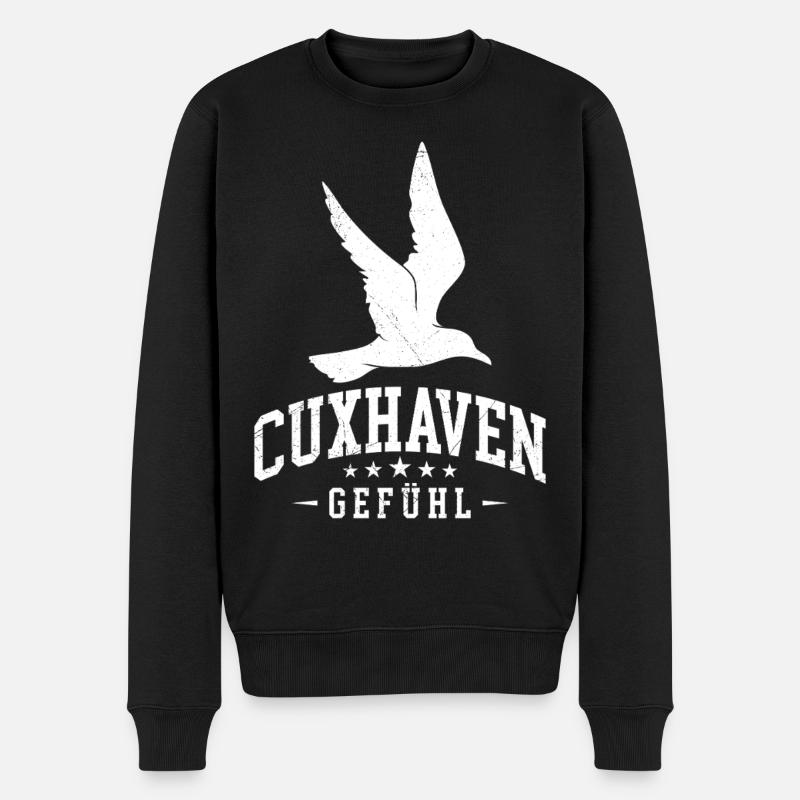 Cuxhaven CUXHAVEN DRÔLE - Pull Premium bio Homme - noir