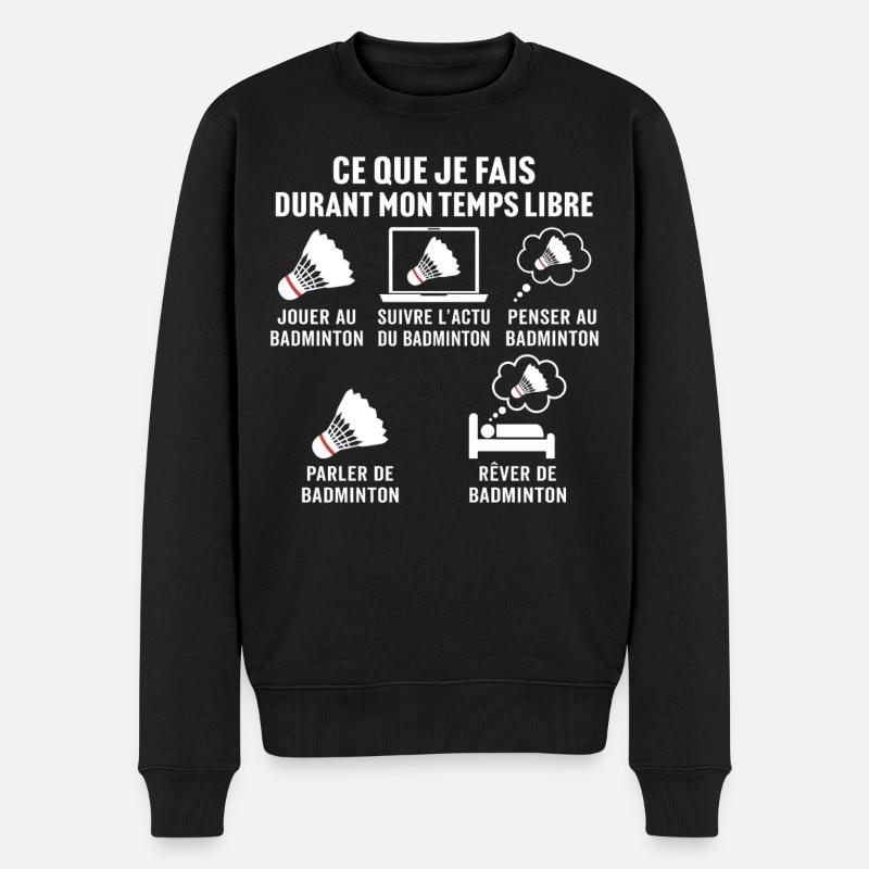 jouer au badminton - Pull Premium bio Homme - noir