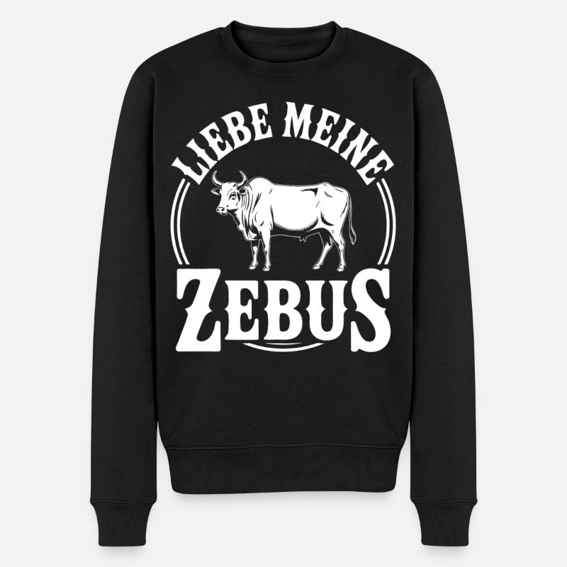 Zebu Logo - Männer Premium Bio Pullover - Schwarz