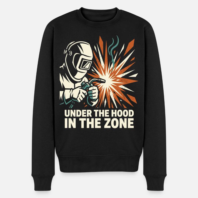 Schweißer Helm Funken Fokus Design - Männer Premium Bio Pullover - Schwarz