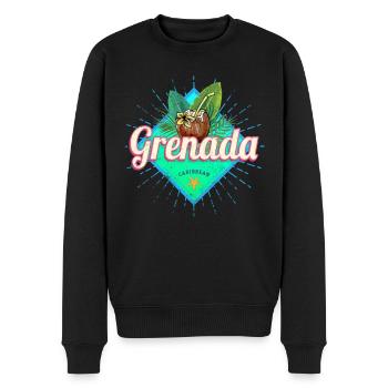 Grenada Karibik Urlaub Vintage Insel Souvenir - Männer Premium Bio Pullover - Schwarz - Vorne - Nico (187cm)