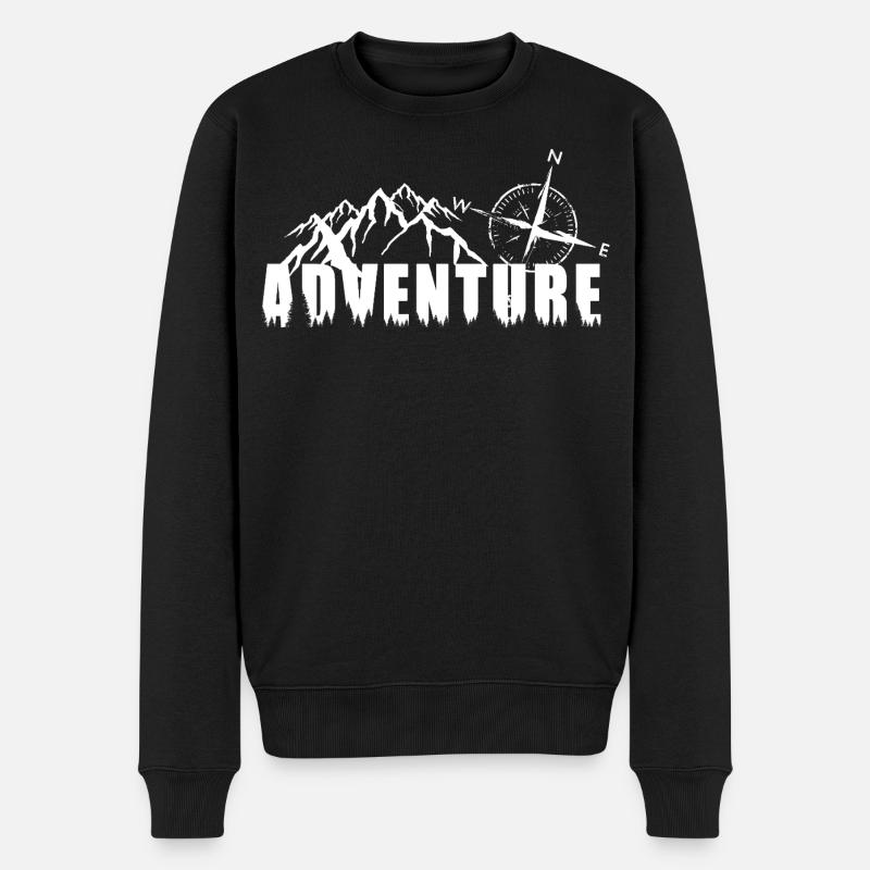 Adventure_Berge - Männer Premium Bio Pullover - Schwarz