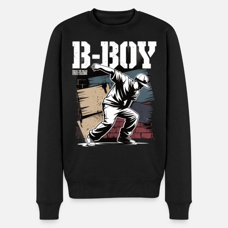 B-Boy Breakdance Streetstyle Breakdancer - Männer Premium Bio Pullover - Schwarz