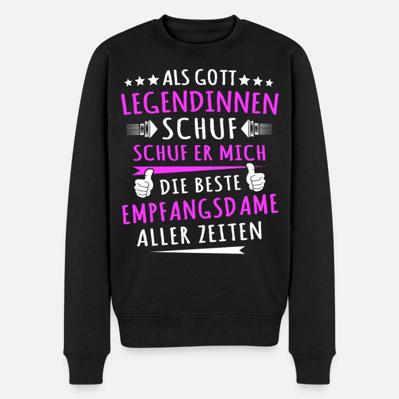 Empfangsdame Sprüche - Männer Premium Bio Pullover - Schwarz