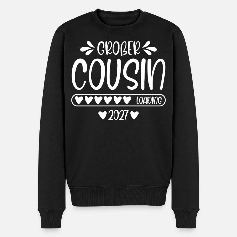 Großer Cousin 2027 loading - Männer Premium Bio Pullover - Schwarz
