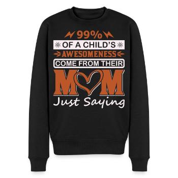 99 % Kinder-Großartigkeit kommt vom Mutter-Shirt - Männer Premium Bio Pullover - Schwarz - Vorne - Nico (187cm)
