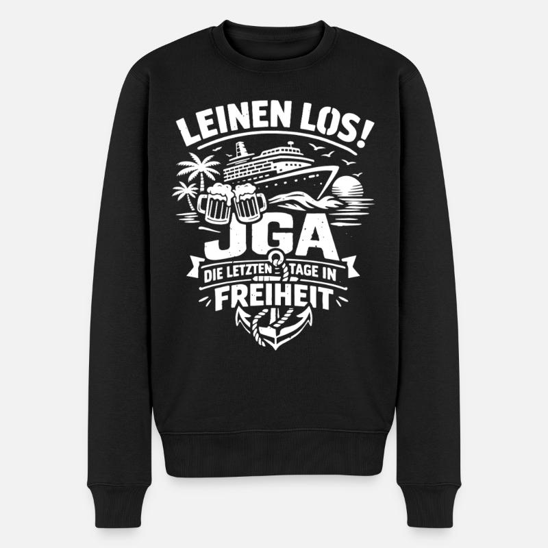 Leinen Los! JGA auf hoher See - Männer Premium Bio Pullover - Schwarz