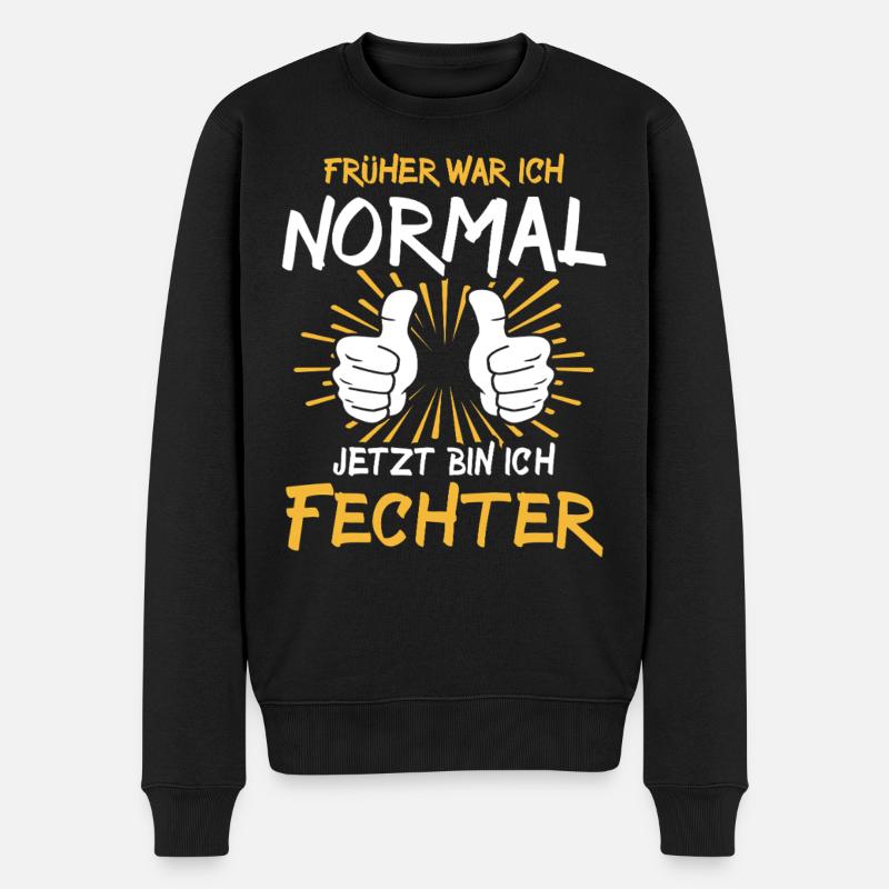 Fechter Spruch - Männer Premium Bio Pullover - Schwarz
