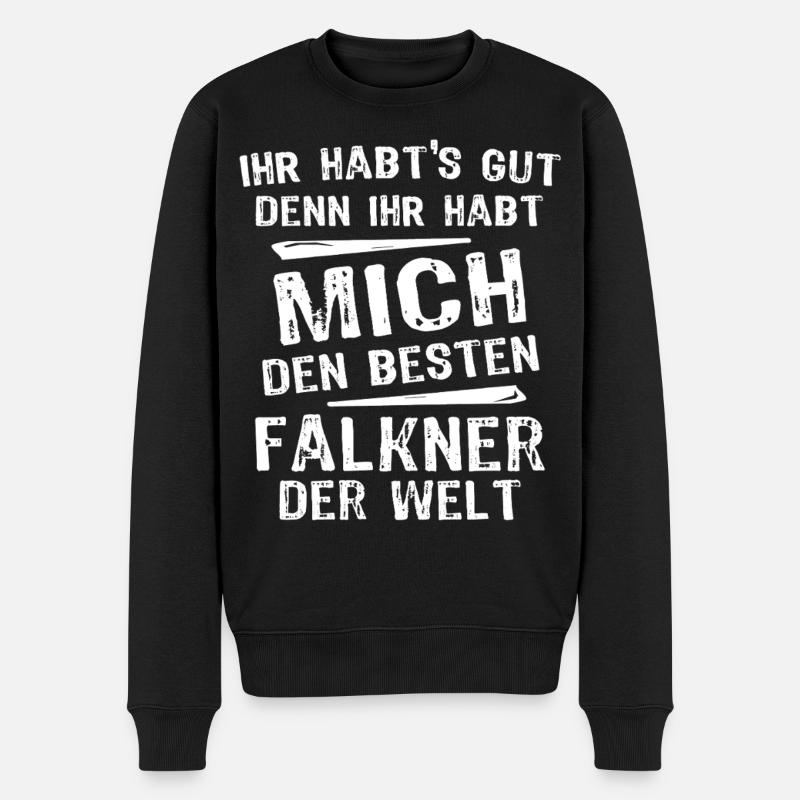 Falkner - Männer Premium Bio Pullover - Schwarz