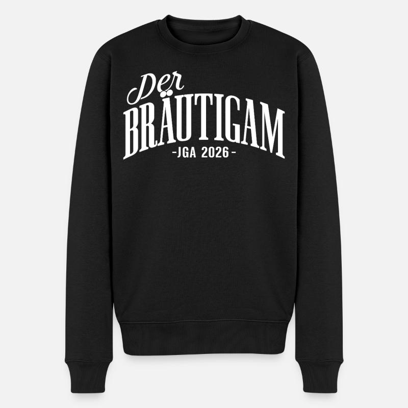 Bräutigam JGA 2026 Junggesellenabschied - Männer Premium Bio Pullover - Schwarz