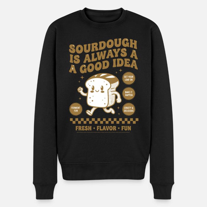 Sauerteigbrot-Backstarter-Ära - Männer Premium Bio Pullover - Schwarz