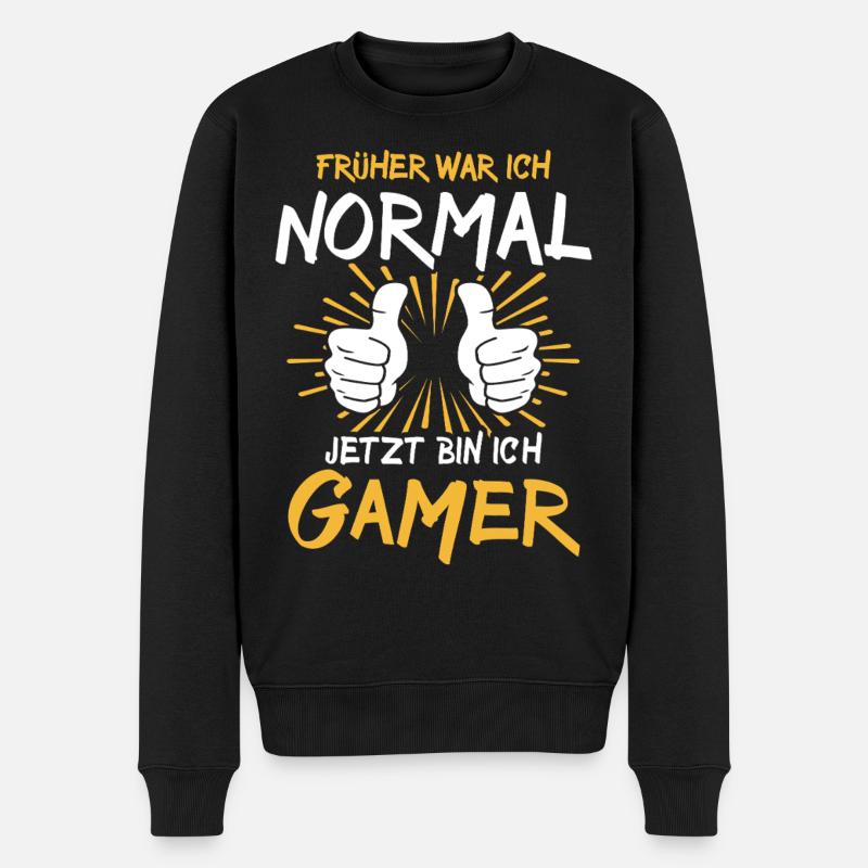 Gamer Spruch - Männer Premium Bio Pullover - Schwarz