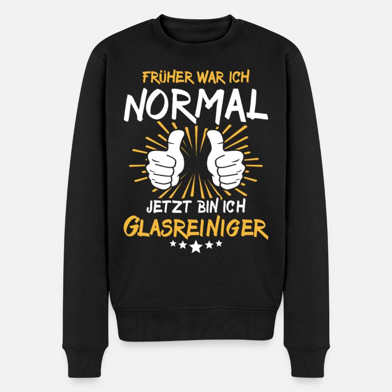 Glasreiniger Spruch - Männer Premium Bio Pullover - Schwarz