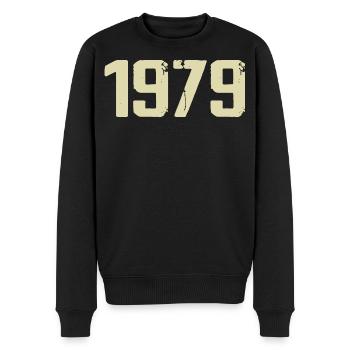 Jubilee 1979 - Men's Premium Organic Jumper - black - Front - Nico (187cm)