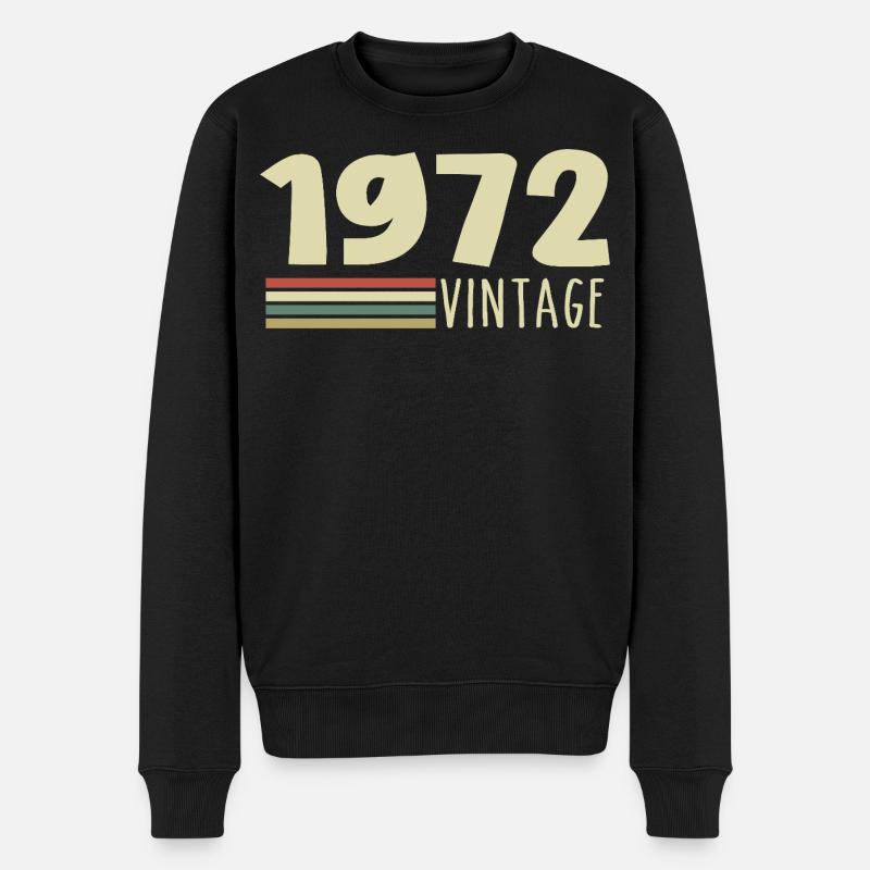 1972-Anniversaire-1972-retro-1972 - Pull Premium bio Homme - noir