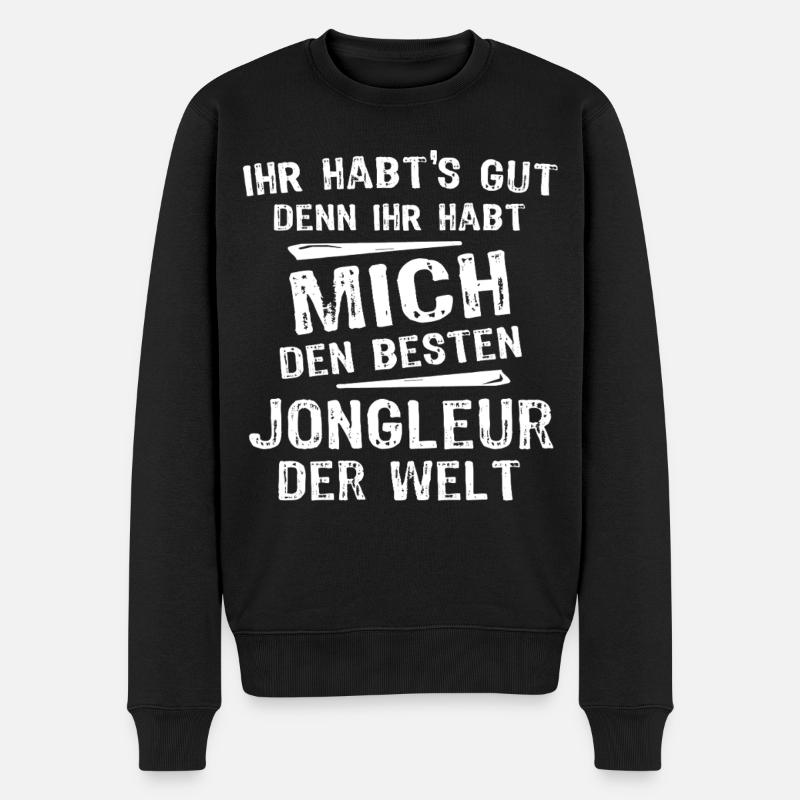 Jongleur - Männer Premium Bio Pullover - Schwarz