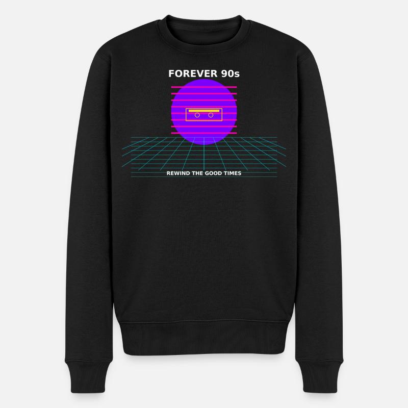 nostalgia_90s_tshirt_design - Männer Premium Bio Pullover - Schwarz