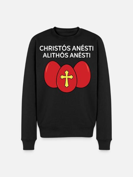 Christos Anesti Alithos Anesti Greek Easter - Men's Premium Organic Jumper - black