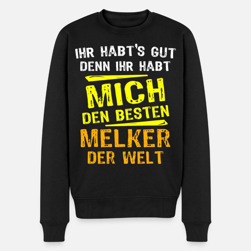 Melker Geschenk - Männer Premium Bio Pullover - Schwarz