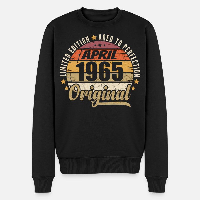Cadeau D'anniversaire Avril 1965 - Pull Premium bio Homme - noir