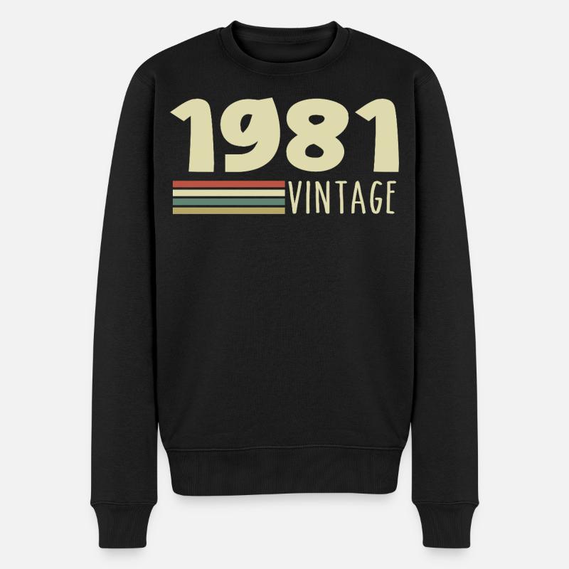 1981-Anniversaire-1981-retro-1981 - Pull Premium bio Homme - noir