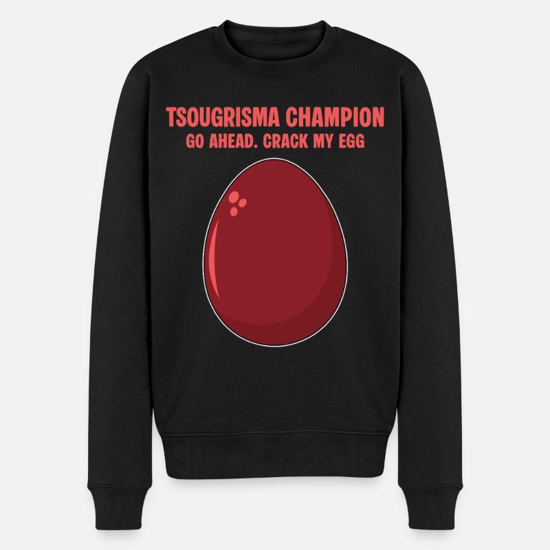 Tsougrisma-Champion Lustiges griechisches Ostern - Männer Premium Bio Pullover - Schwarz