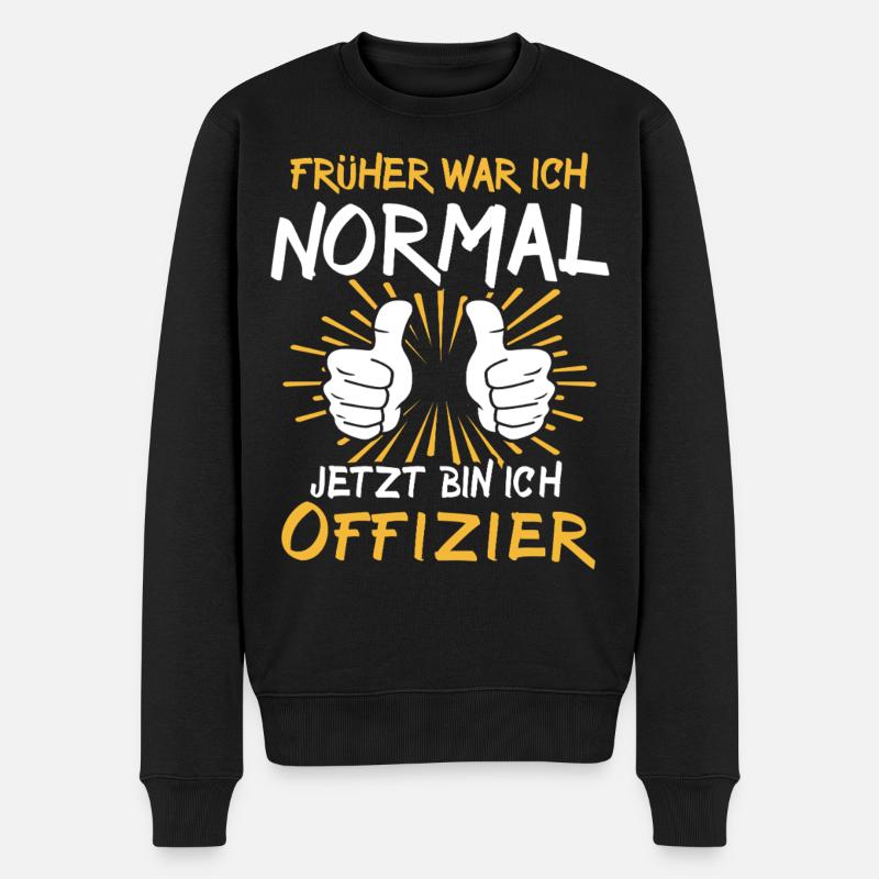 Offizier Spruch - Männer Premium Bio Pullover - Schwarz