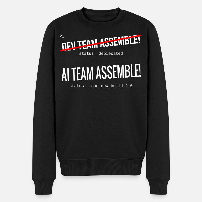 Assemblage de l’équipe IA – Typographie - Pull Premium bio Homme - noir