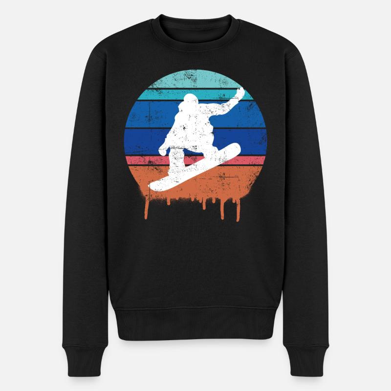 Snowboard rétro - Pull Premium bio Homme - noir