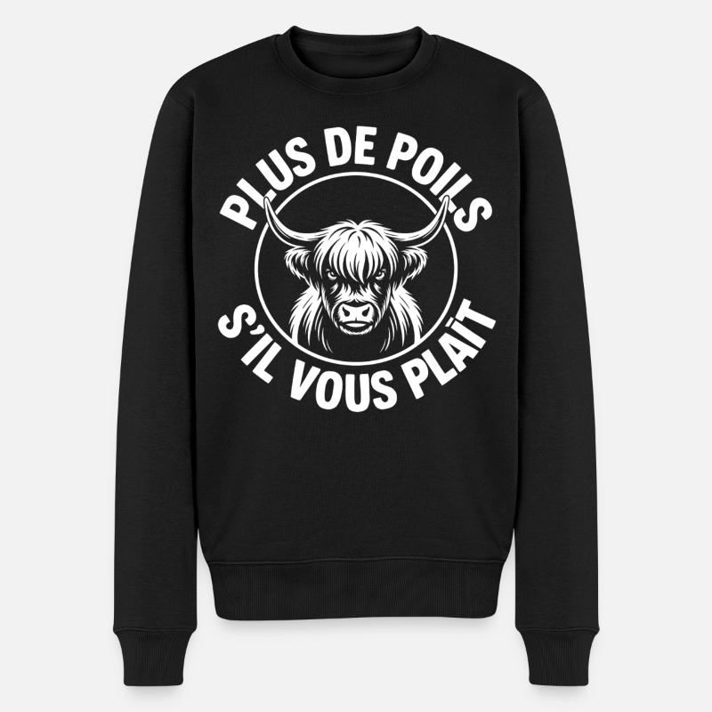Vache Highland Poils - Pull Premium bio Homme - noir