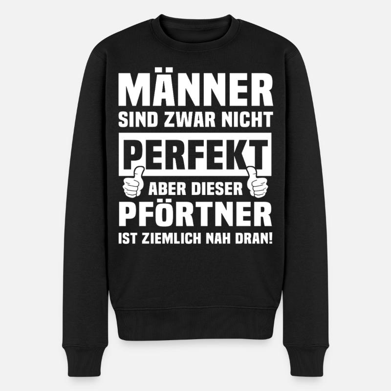 Pförtner - Männer Premium Bio Pullover - Schwarz