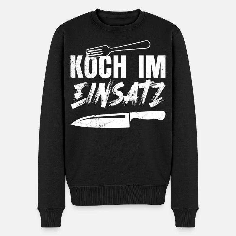 Küchenchef KOCH IM EINSATZ Lustiges - Männer Premium Bio Pullover - Schwarz