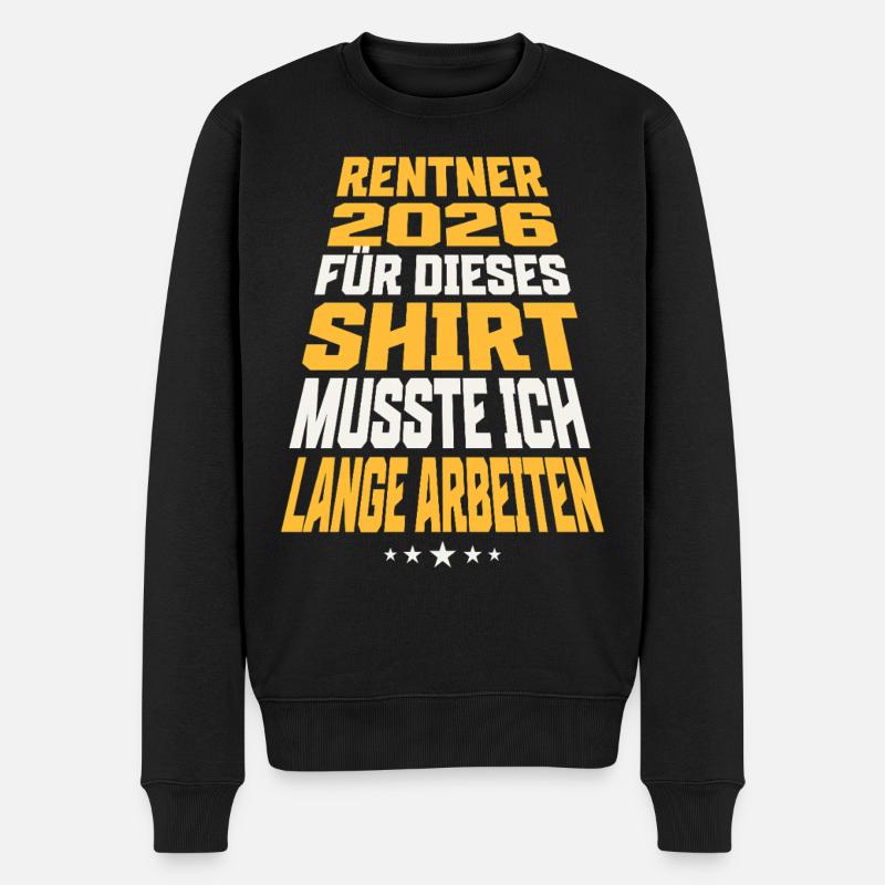Rentner 2026 - Männer Premium Bio Pullover - Schwarz