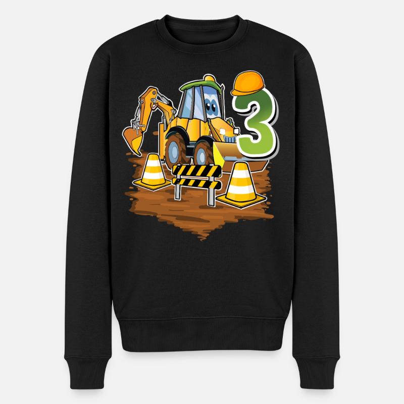 3e anniversaire des excavatrices - Pull Premium bio Homme - noir