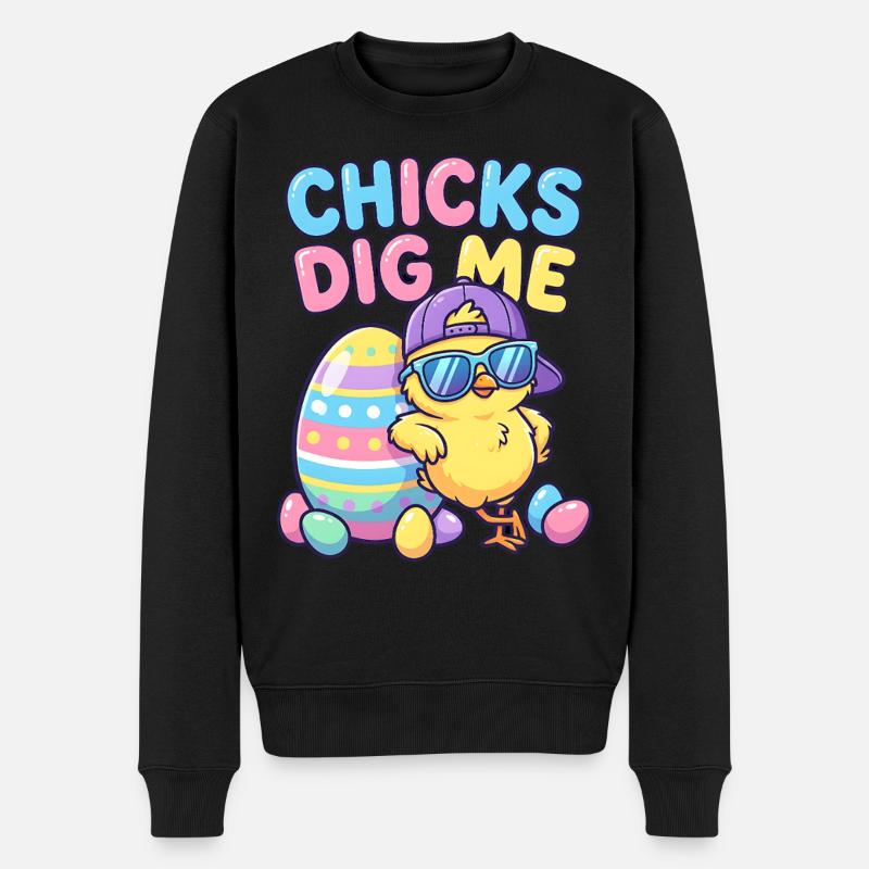 Chicks Dig Me - Männer Premium Bio Pullover - Schwarz