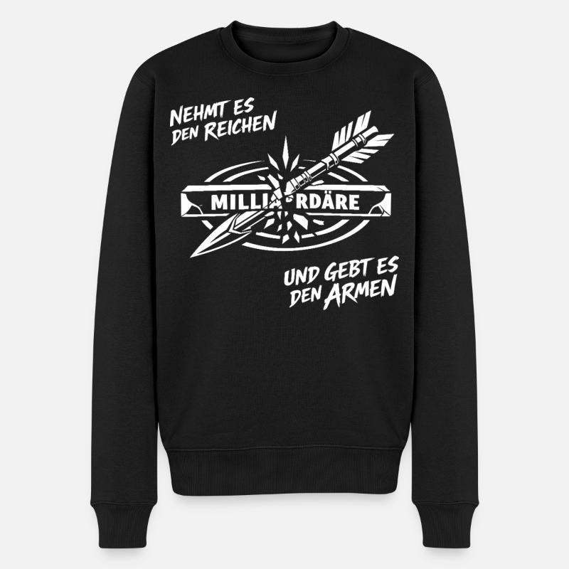 Nehmt Es Den Reichen - Männer Premium Bio Pullover - Schwarz