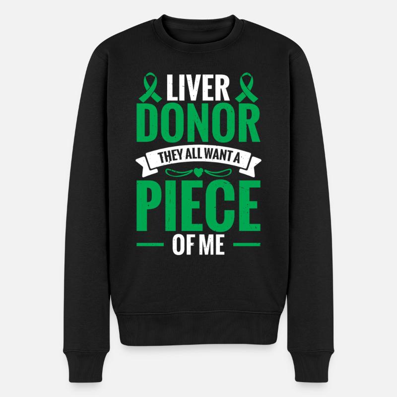 Leberspende-Krieger-Lebertransplantation - Männer Premium Bio Pullover - Schwarz