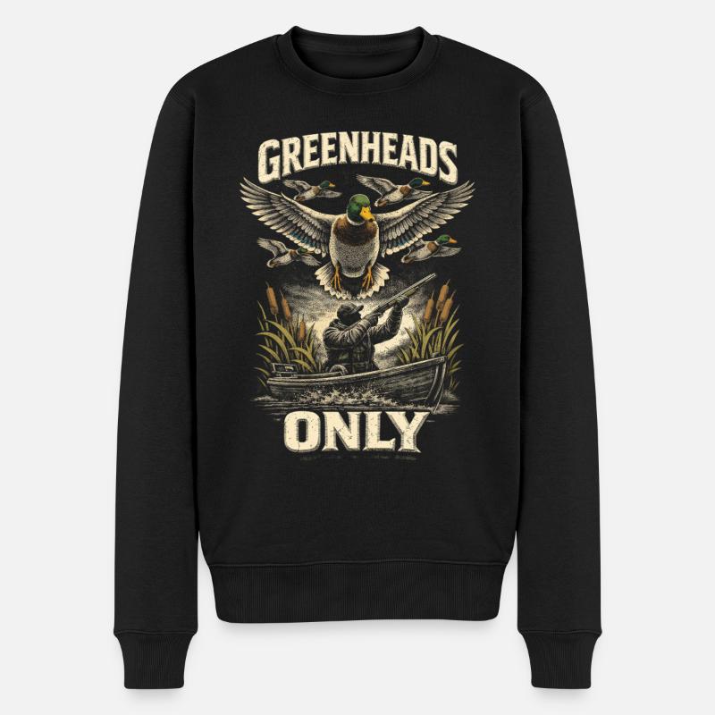 Chasse aux canards uniquement - Pull Premium bio Homme - noir