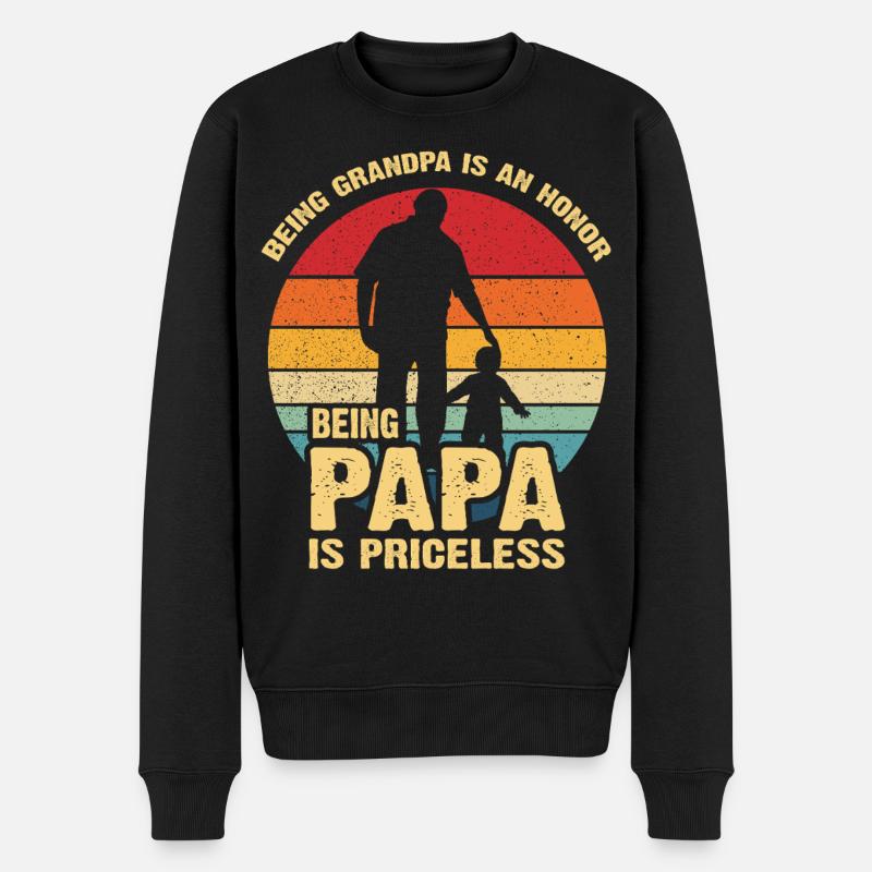 Être Grand-père, Être Papa Inestimable - Pull Premium bio Homme - noir