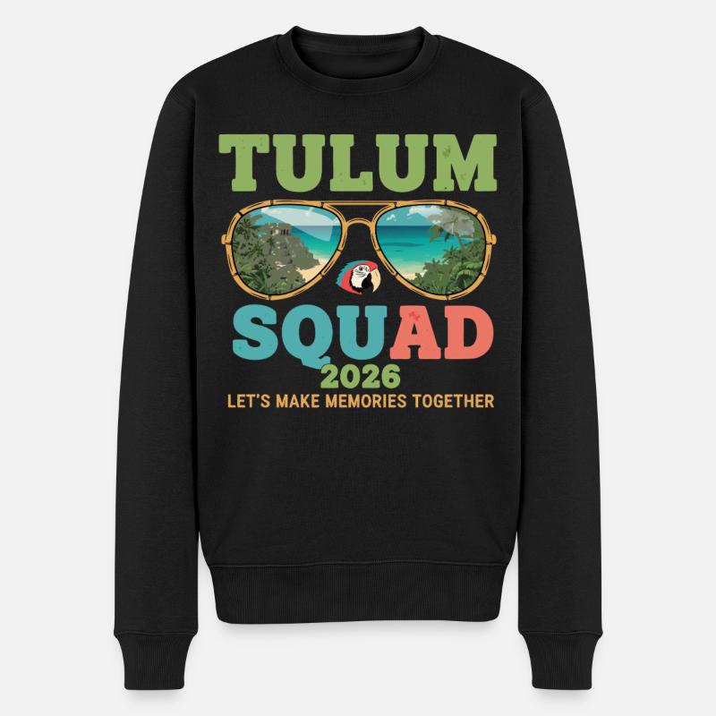 Tulum Squad 2026 Urlaub - Männer Premium Bio Pullover - Schwarz