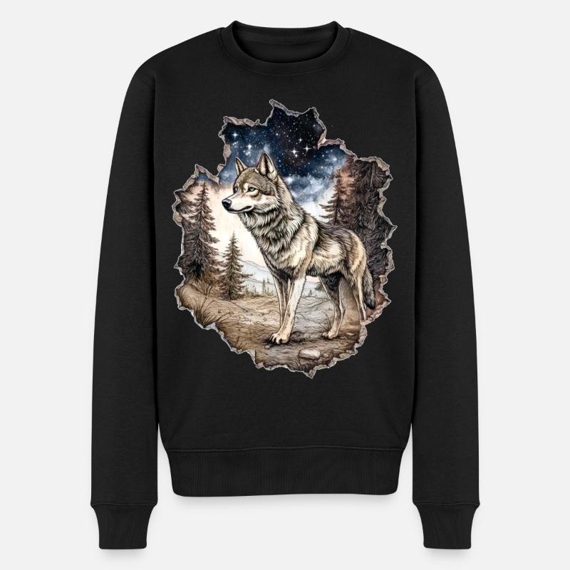 Ciel étoilé du loup - Pull Premium bio Homme - noir