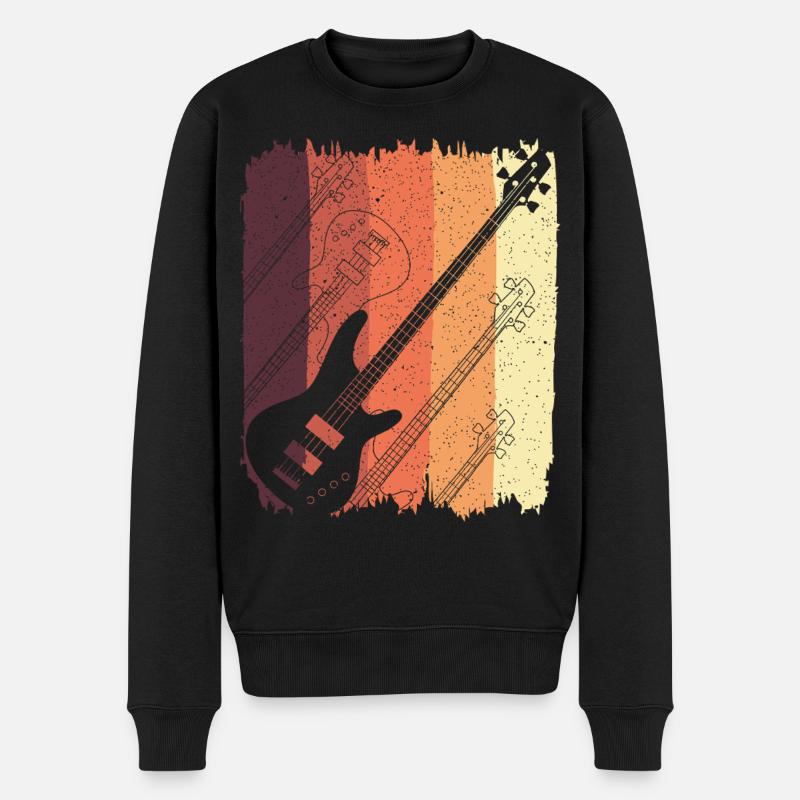 Guitares Rétro Sunset Stripes - Pull Premium bio Homme - noir