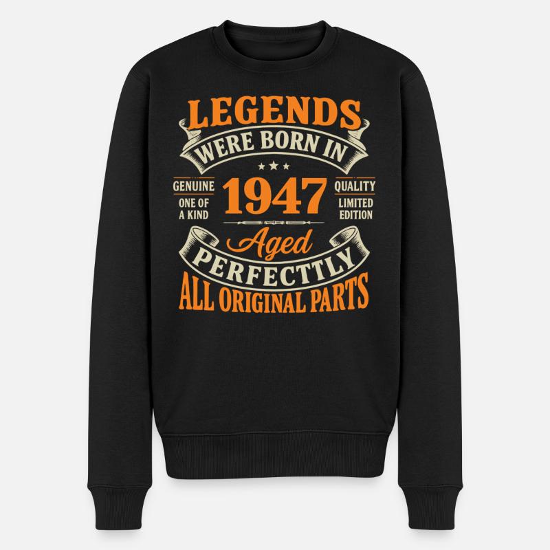 Legends 1947, perfekt gealtert - Männer Premium Bio Pullover - Schwarz